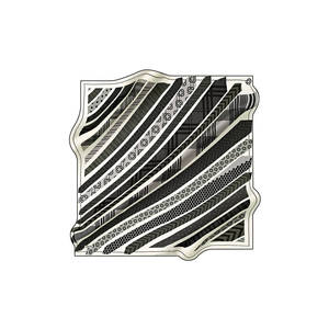Luxury Satin <b>Silk</b> Long <b>Scarf</b> with Geometric Dot Pattern - Product Image 1