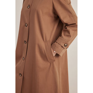 Manteau trench décontracté imperméable couleur tan pour l'automne - Product Image 3