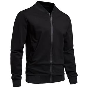 Blouson aviateur noir unisexe à col montant de haute qualité coupe-vent hiver doublé polaire léger décontracté - Product Image 2