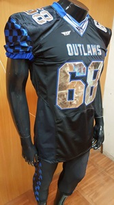2024 Vêtements de sport de style football américain pour hommes Maillot cousu de qualité en violet et blanc Respirant Sublimation Real Photos - Product Image 5