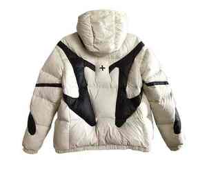 New Fashion High Quality Men's Regular Canvas Puffer Jacket Custom Stand Hood Winter <b>Coat</b> <b>Zipper</b> Closure Front High Street - Product Image 2