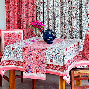 ผ้าคาดโต๊ะผ้าฝ้ายแท้ปักลายบล็อกทำจากผ้าใบคอตตอนชุดรอมฎอนแบบดั้งเดิม100% - Product Image 1