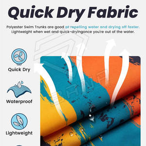 Short de bain personnalisé pour hommes de couleur orange short de bain à séchage rapide avec doublure en maille maillots de bain maillots de bain Vente en gros - Product Image 2