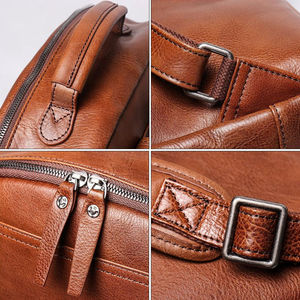 Nouveau sac à dos en cuir léger pour hommes avec fermeture à glissière Streetwear imperméable de haute qualité pour étudiants voyageurs - Product Image 6