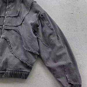 Sudadera con capucha a rayas Sun Faded, sudaderas con capucha y pantalones de chándal desgastados personalizados, conjunto con cremallera, lavado ácido, Sudadera con capucha Vintage 420 GSM - Product Image 6