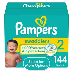 Pampers Baby-Trocknendücher Größe 2 (12-18 Pfund) - Packung mit 34 Windeln