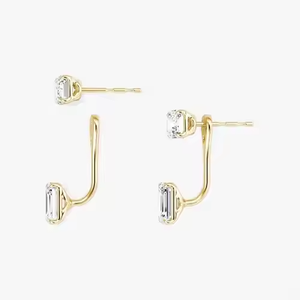 Pendientes de diamantes cultivados en laboratorio de plata 925, forma elegante para celebraciones y fiestas, regalo de uso diario para su accesorio de moda - Product Image 5