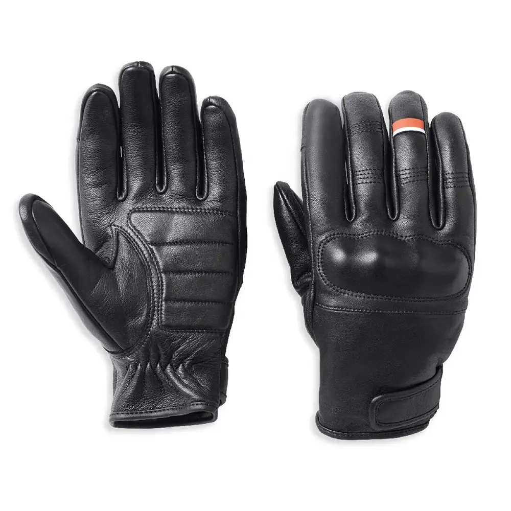 OEM personalizado pantalla táctil color negro motocicleta Motocross ciclismo guantes de piel de oveja de talla grande protección de la mano