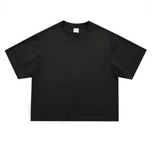 Camiseta de algodón holgada de secado rápido sólido de gran tamaño Formal de verano para hombre 100% Top de cuello de moda de lona pura - Product Image 6