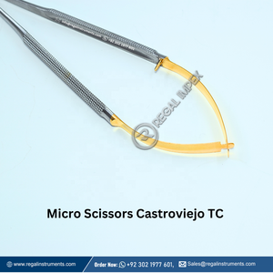 กรรไกรขนาดเล็กแบบกำหนดเองได้ ยี่ห้อ Castroviejo รุ่น TC มุม 45 องศา ใบมีดทังสเตนคาร์ไบด์  เครื่องมือทันตกรรม CE รุ่น RI-DI-90010 ขนาด 17 ซม. - Product Image 3