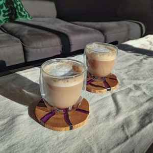 Contemporary Wooden Resin Bohemian Style Handcrafted Eco-Friendly Customized Design High Quality <b>Drink</b> <b>Coaster</b> <b>for</b> Table - Product Image 3