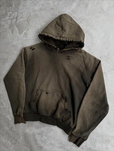 Sudadera con capucha extragrande estilo retro, personalizada, para hombre, estilo urbano con lavado ácido, cuello rasgado - Product Image 4