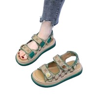 Sandales plates romaines élégantes pour femmes, chaussures de plage décontractées d'été, semelle souple antidérapante, stock outre-mer