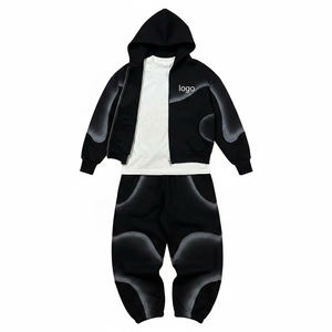 Survêtement de qualité supérieure personnalisé avec impression par décoloration au soleil pour vêtements décontractés et sportifs Tissu de haute qualité Survêtement unisexe - Product Image 1