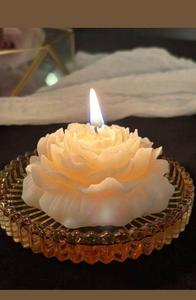 Bougie parfumée en cire de soja faite à la main, design exquis de fleur de pivoine, décoration écologique pour la maison - Product Image 2