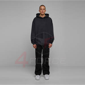 Sudadera con Capucha para Hombre, Lavado Ácido, 500GSM, Felpa de Algodón, Talla Grande, Sudadera Holgada, Fabricante de Ropa Urbana, Etiqueta Privada OEM, Personalizable - Product Image 5