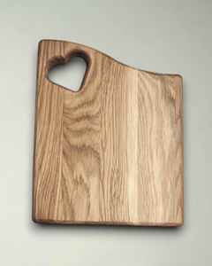 Planche à découper en chêne à grain bout avec poignée en forme de cœur, en bois naturel massif, pour la préparation, le service, l'exposition et l'exportation - Product Image 2