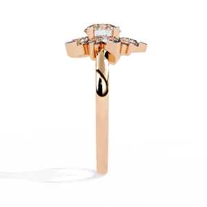 แหวนทอง14K สุดหรูเพชรโตขึ้นสวยงามได้รับการรับรองจากอีสี VVS มีสีกุหลาบเหลืองขาวให้เลือก - Product Image 4