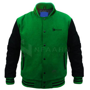 Veste d'hiver à col montant pour homme en similicuir, coupe-vent et confortable, style Letterman, prix raisonnable - Product Image 1