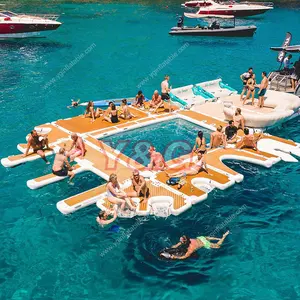 Большая плавающая надувная платформа для озер