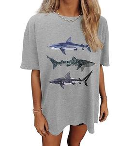 Camiseta de algodón extragrande para mujer, camiseta de moda con logotipo impreso personalizado OEM para ropa de verano - Product Image 1