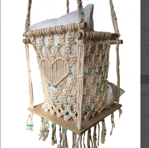 ชิงช้าเด็กทำจากผ้าฝ้ายย้อมสีธรรมชาติทำด้วยมือมีสไตล์สีเตียงนอนเด็ก - Product Image 2