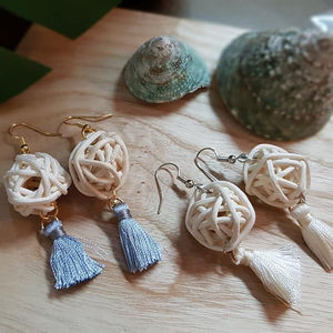 Venta al por mayor Boho hecho a mano de ratán pendientes - Product Image 4