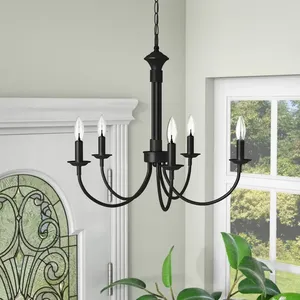 Metal Chandelier High Selling Latest <b>Light</b> Chandelier Antique Design <b>Black</b> Coated 4 Led <b>Bulbs</b> Best Price Good Quality Home Decor - Product Image 2