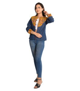 Veste d'hiver à broderie de fleurs à la main courte pour femmes vêtements pour femmes manteau de broderie multicolore de Style indien veste d'hiver - Product Image 1