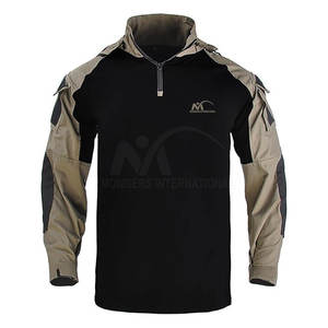 Camisas tácticas de poliéster/algodón de punto sólido transpirable de secado rápido para hombres ropa al aire libre ligera - Product Image 1