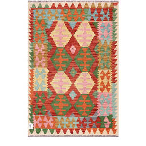 Alfombra Kilim de Maimana, Afganistán, 142 x 98 cm, Alfombras y Juegos de Alfombras - Product Image 1