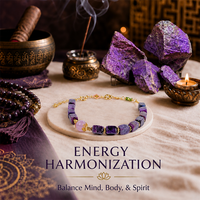 Bracelet Femme en Argent S925 Plaqué Or avec Perles de Sugilite Violette Naturelle pour l'Équilibre Émotionnel