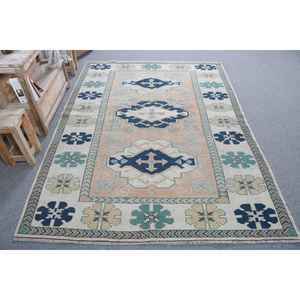 Alfombra Turca Vintage de 5.3x7.4 pies (162x226 cm), Alfombra Persa Azul - Product Image 1