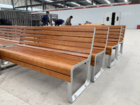 Vente populaire chaise de patio extérieure banc en bois bord de mer Anti-corrosion PS siège de salon en bois avec dossier Long banc