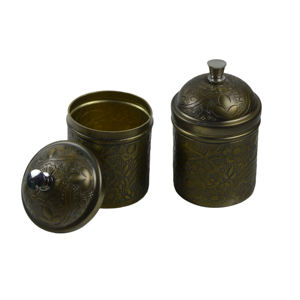 ภาชนะโลหะสีเข้มสำหรับตกแต่งโต๊ะและตกแต่งบ้าน - Product Image 1