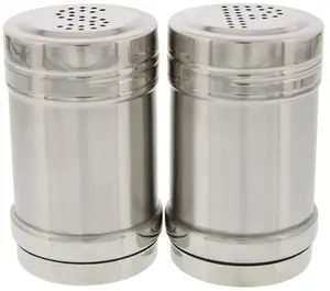 Vente en gros de salière et poivrière ronde en métal en acier inoxydable Outils pour herbes et épices pour la maison et le restaurant - Product Image 2
