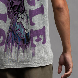 T-shirt personnalisé d'hiver pour homme, faible MOQ, 100% coton 220 GSM, délavé à l'acide, coupe oversize, effet vieilli - Product Image 6