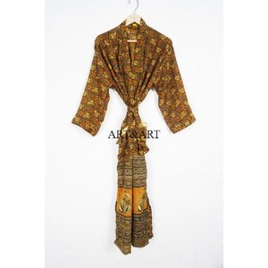 New Arrival Women's Elegant Silk Kimono Bathrobe Christmas Pattern Sleepwear for Bridesmaids - Product Image 6