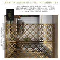Paroi de séparation décorative en métal laiton or rose personnalisable moderne, panneau CNC, grille en acier inoxydable PVD