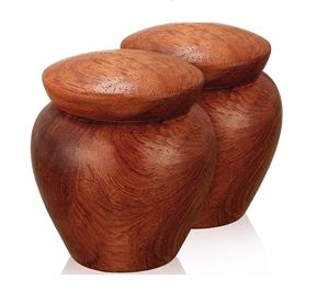 2 Pcs Mini Keepsake Cremation <b>Urn</b> Wood Grain for <b>PET</b> or Human <b>Ashes</b>, Sharing Personal Funeral for Human - Product Image 1