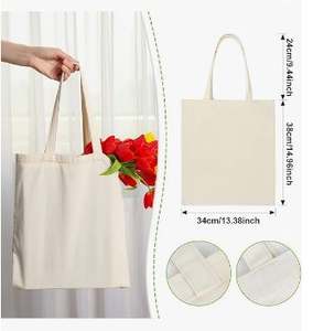 Bolso de mano de lona de algodón de estilo bohemio a la moda para mujer, bolsos de mamá portátiles en blanco para compras de comestibles reutilizables Vintage - Product Image 2