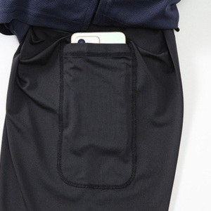 Shorts de sport double couche en polyester respirant et écologique avec logo personnalisé, longueur genou, fermeture éclair, maille 2-en-1, pour l'été - Product Image 4