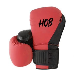 Guantes de Boxeo Profesionales Personalizados de Cuero Puro, Diseño en Cuero Blanco y Rojo para Entrenamiento de Kick Boxing a Bajo Precio - Product Image 1