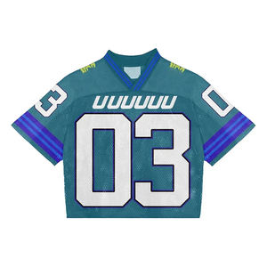 Chemise en maille surdimensionnée Maillot de football 100% polyester T-shirt personnalisé avec nom de l'équipe T-shirt de sport d'été à épaules tombantes - Product Image 1