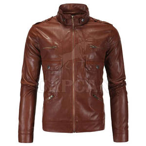 Custom Made Stylish <b>Long</b> Genuine Leather Jacket for Plus Size <b>Men</b> Knitted Fabric Zipper with Hood Dyed Winter <b>Coat</b> - Product Image 1