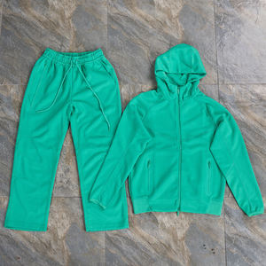 Conjunto de Invierno de Felpa, Sudadera con Capucha y Pantalones Deportivos con Cremallera para Hombre y Mujer, 100% Algodón, Secado Rápido, Servicio OEM - Product Image 6