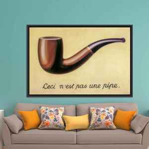 Surrealist Philosophy <b>Canvas</b> Print: 'Ceci n'est pas une pipe',BLACK <b>FRAMED</b> <b>CANVAS</b> - Product Image 1