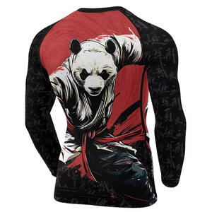 Cheapest Customized Women's Crew Neck Long Sleeve Men BJJ MMA Jiu Jitsu Compression <b>Shirt</b> Rashguards Rash Guard - Product Image 3