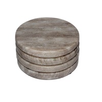 Sous-verres en marbre gris de qualité supérieure épais stable anti-dérapant PU tasse tapis blanc Design Style Table de mariage décoratif pierre tampon pour la cuisine