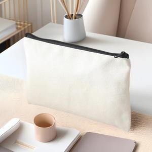 Viet Nam-Made Personnalisable Lin Jute Pochette À Glissière Double Face Imprimé Simple Lettre Maquillage Conception Portable Sac À Provisions - Product Image 1